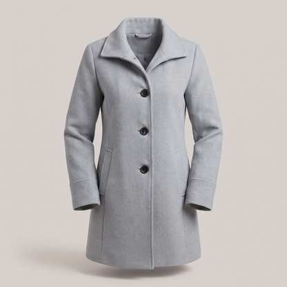 Women's Wool Look Straight Cut Coat with Button Front - image 12