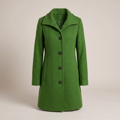Women's Wool Look Straight Cut Coat with Button Front - image 9