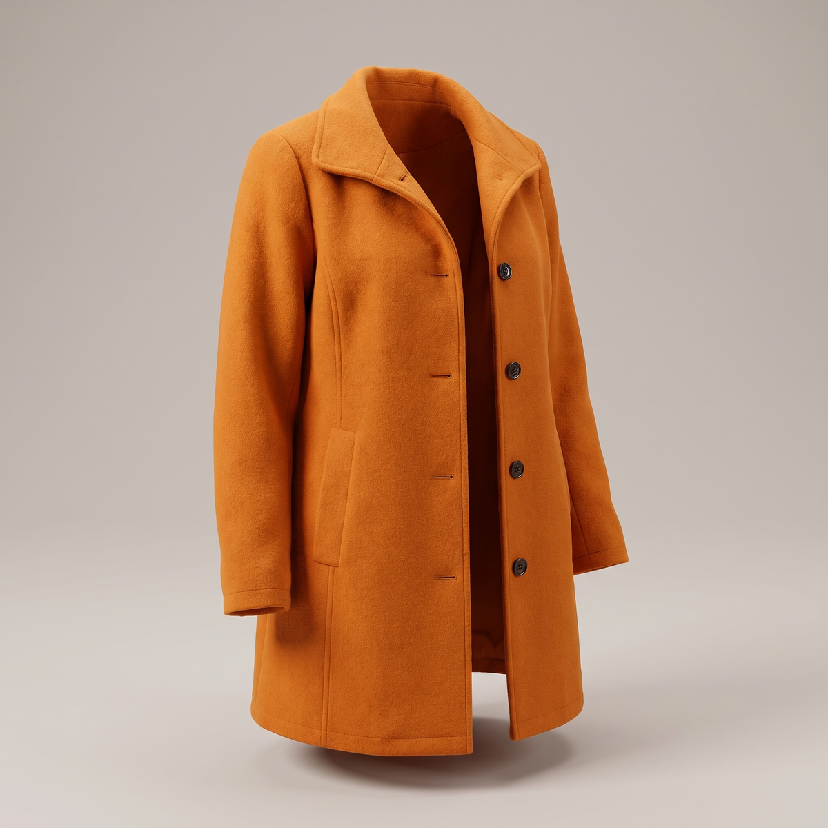 Women's Wool Look Straight Cut Coat with Button Front - image 10