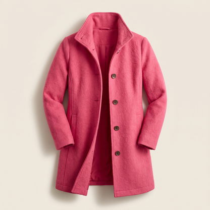 Women's Wool Look Straight Cut Coat with Button Front - image 14