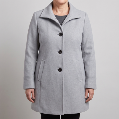 Women's Wool Look Straight Cut Coat with Button Front - image 1