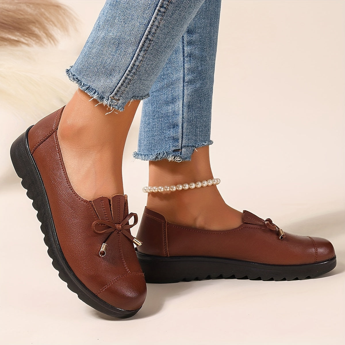 ROSALIE - Bow Slip-On Loafers