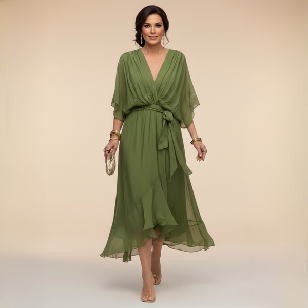 Macey - Lightweight Wrap Midi Dress