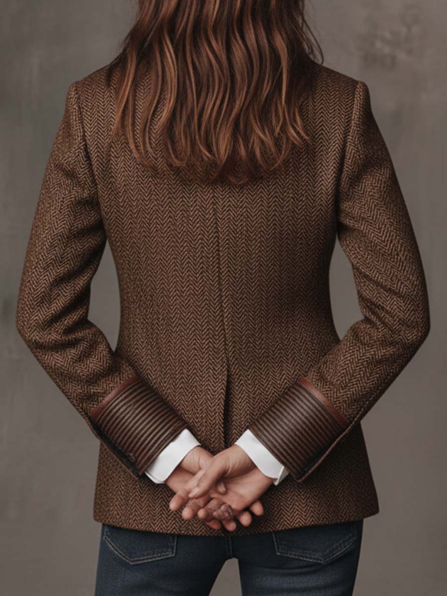 Gisèle | Blazer with Chevron Print Inserts