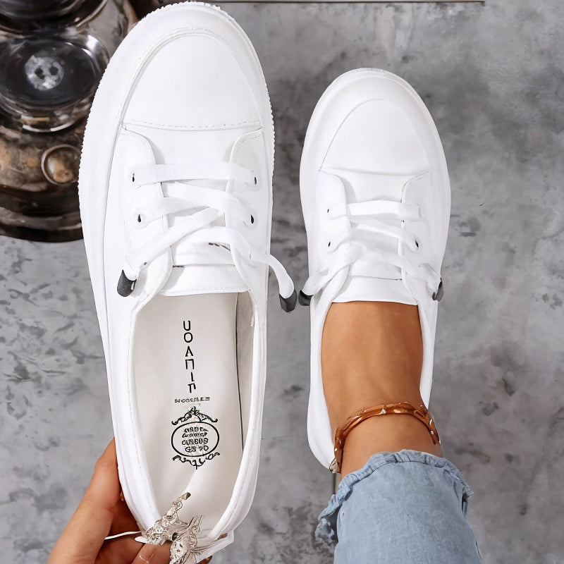 Women's Slip-On Trainers with Decorative Laces - image 4