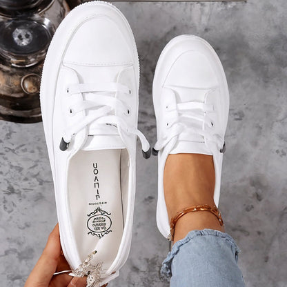 Women's Slip-On Trainers with Decorative Laces - image 4