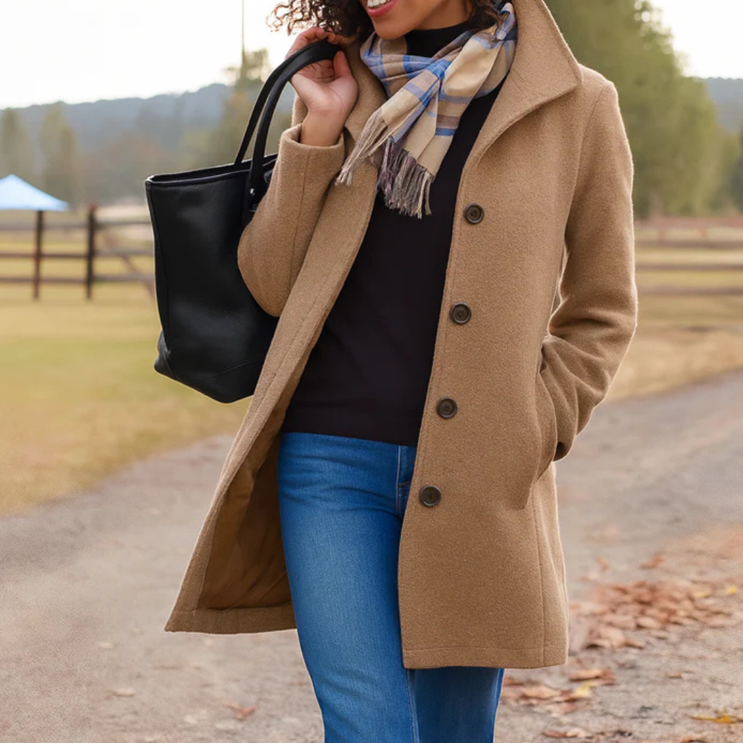 Women's Long Button-Front Winter Coat - image 1