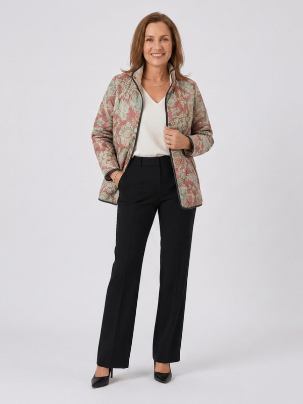 DELACROIX | Quilted Damas Jacket Terracotta Pauline