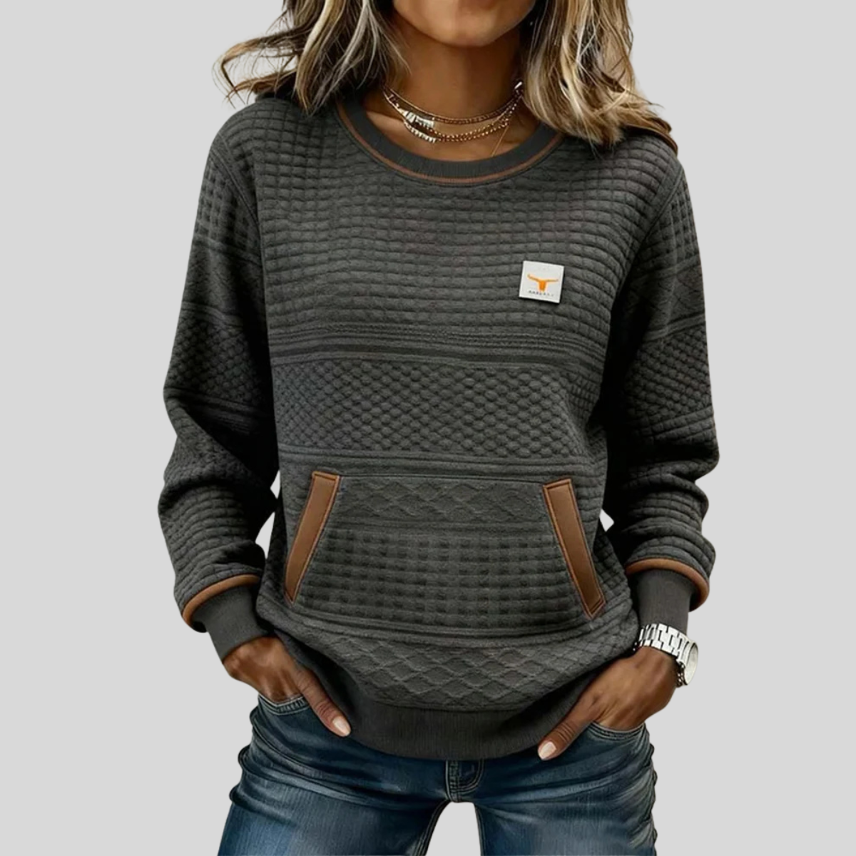 Noelle™ | Crew Neck Colourblock Sweatshirt
