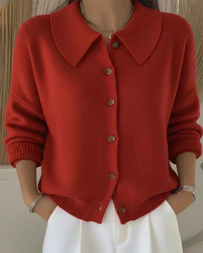 Vega | Knitted Jacket with Shirt Collar