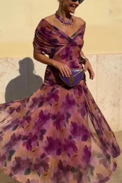 Luisa | Elegant Long Party Dress with V-Neck