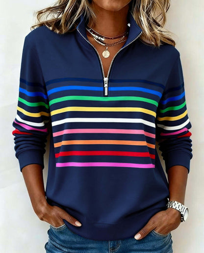 Women's Multicolour Striped Pullover Jumper - image 2