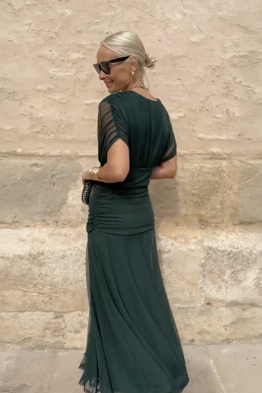 Luisa | Elegant Long Party Dress with V-Neck
