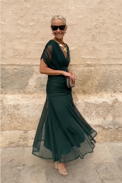Luisa | Elegant Long Party Dress with V-Neck