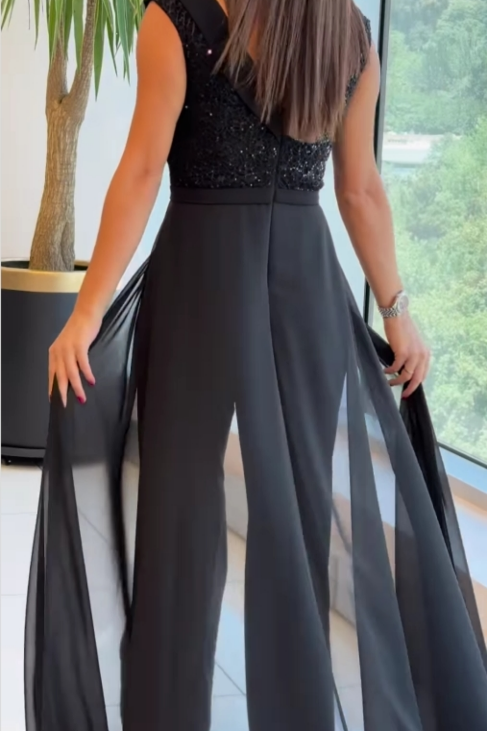 Women's Sleeveless Jumpsuit in Black - image 2