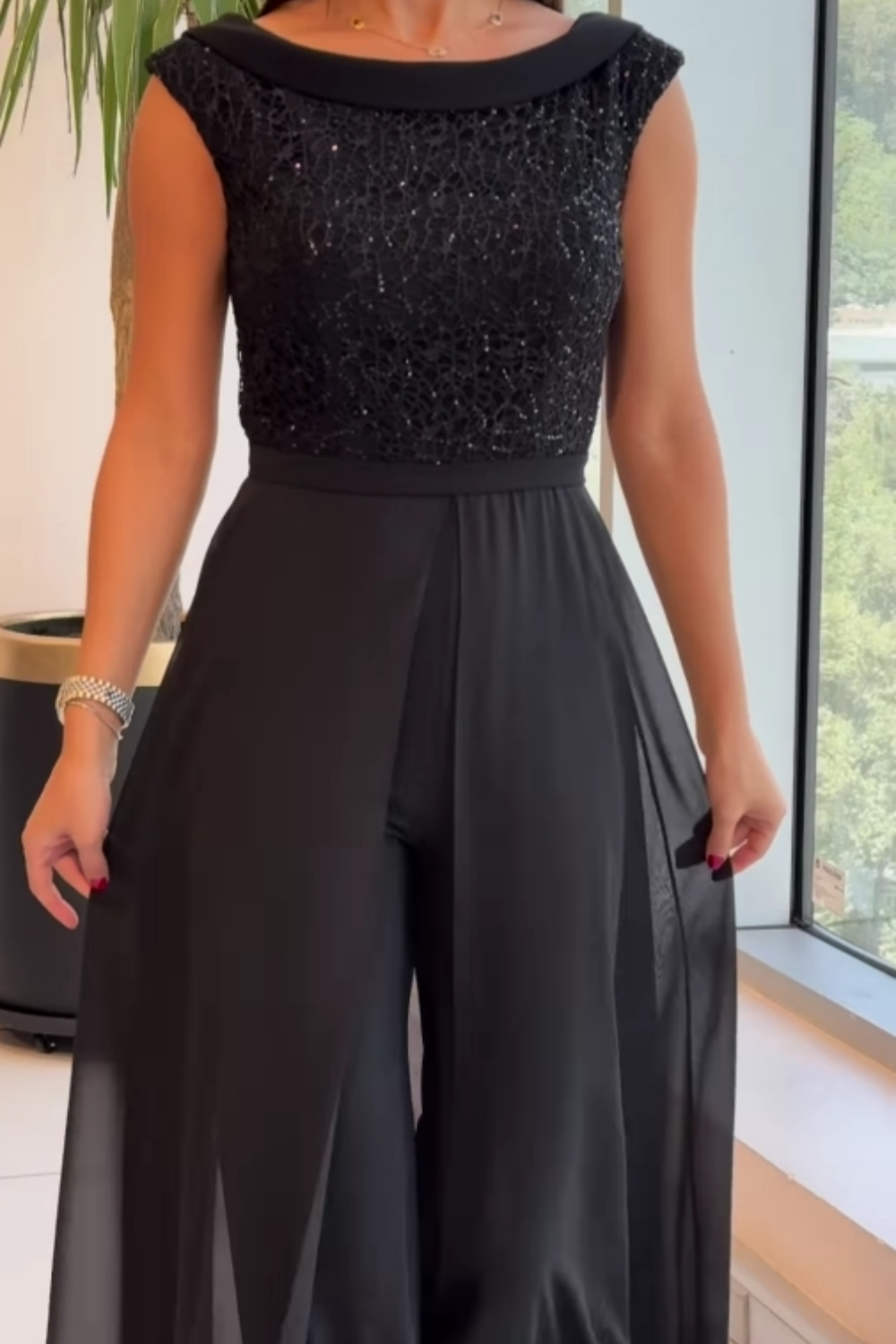 Women's Sleeveless Jumpsuit in Black - image 4
