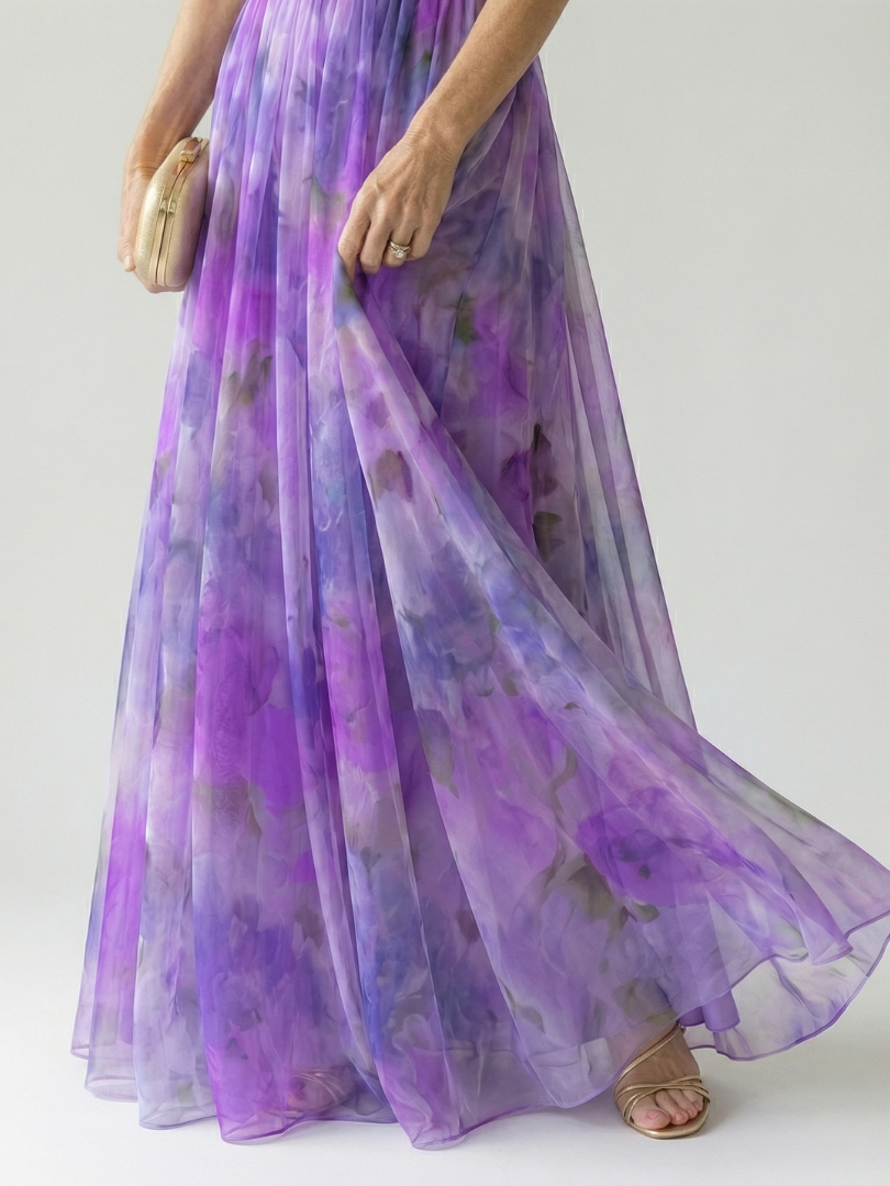 Élise | Maxi Wrap Dress with Ombre Shades