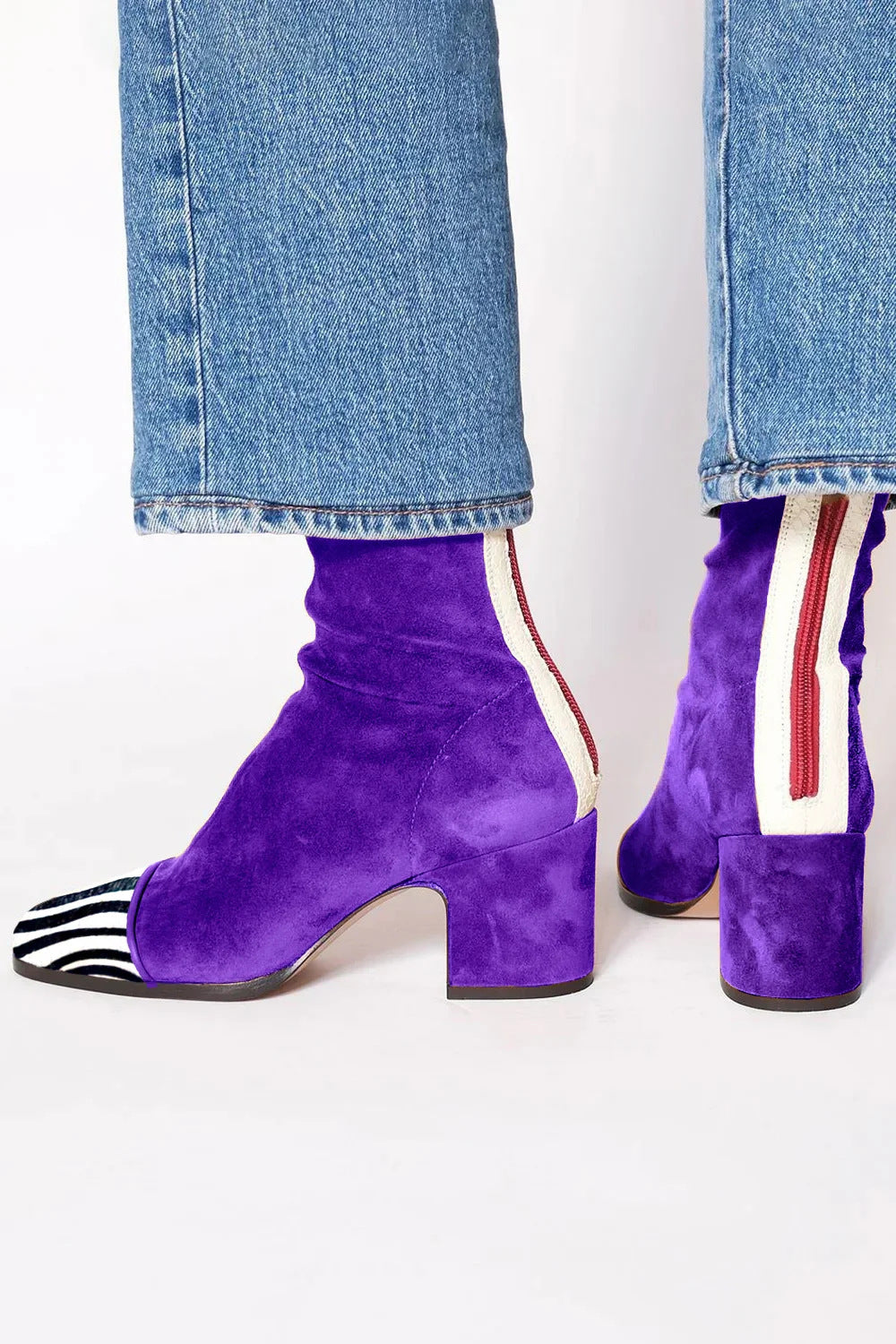 Women's Square Toe Ankle Boots with Block Heel - image 2