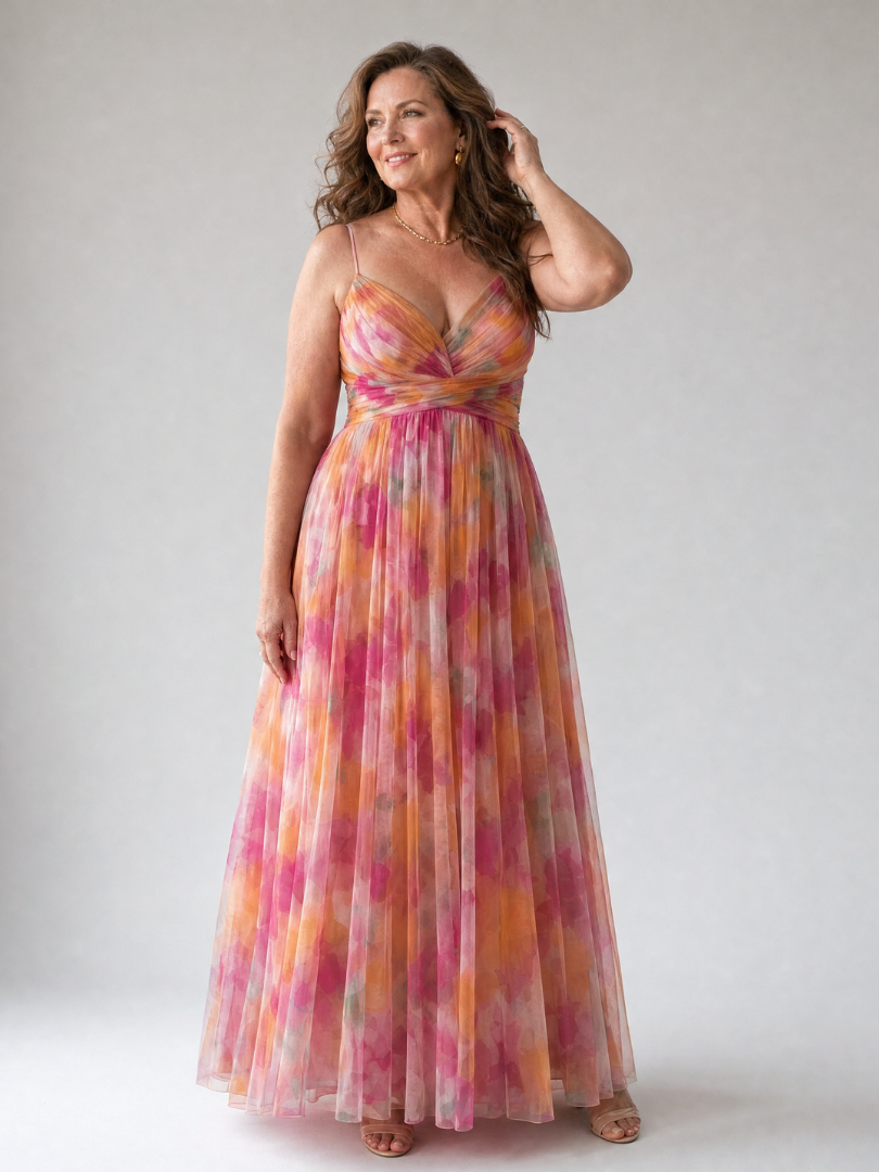 Élise | Maxi Wrap Dress with Ombre Shades