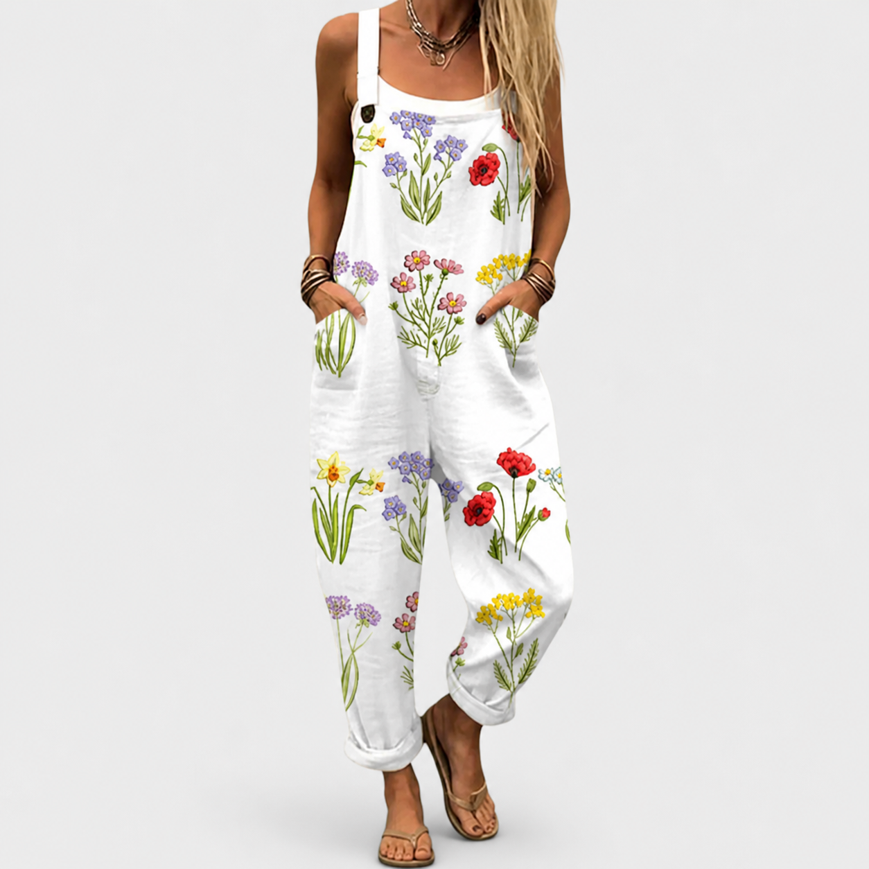 Comfortable Printed Dungarees