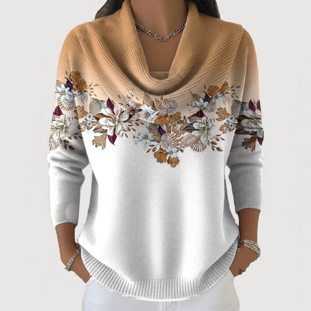 Alba | Floral Jumper with Roll Neck
