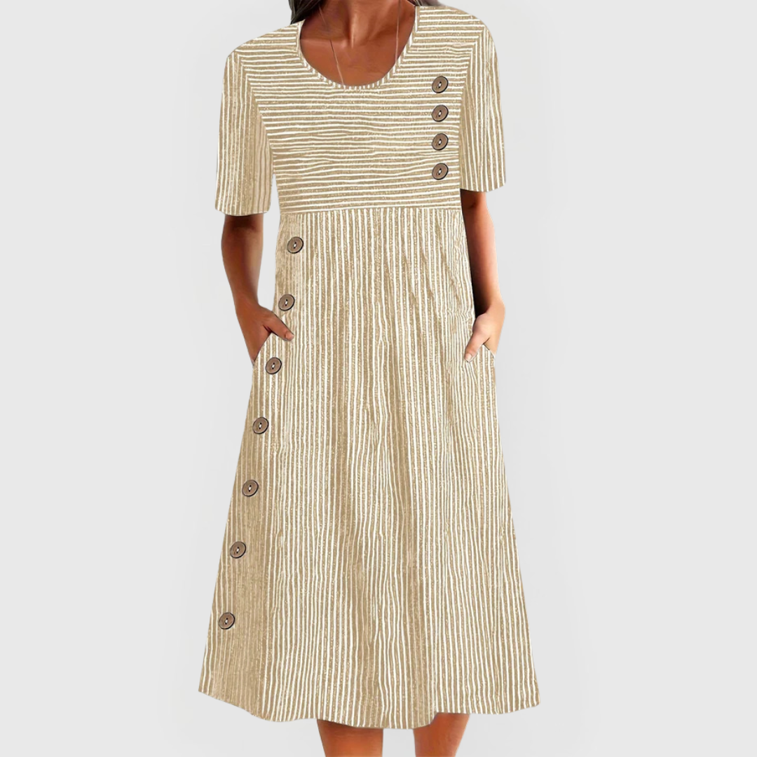 Julia | Striped Midi Dress
