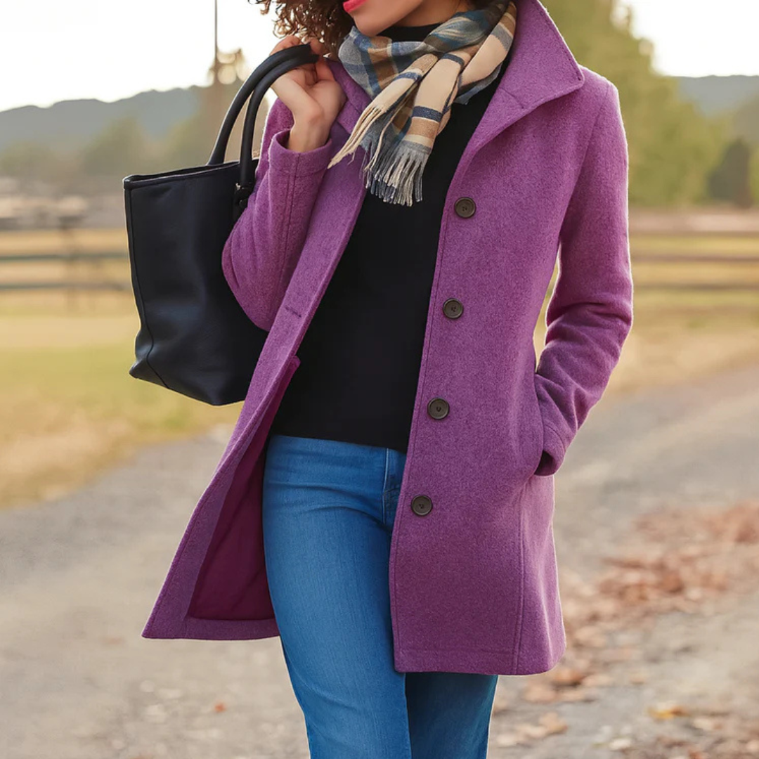 Women's Long Button-Front Winter Coat - image 2