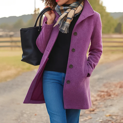 Women's Long Button-Front Winter Coat - image 2