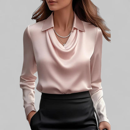 Women's Satin Look Cowl Neck Blouse - image 9