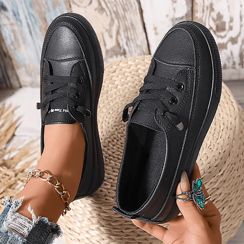 Women's Slip-On Trainers with Decorative Laces - image 3
