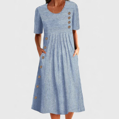 Julia | Striped Midi Dress