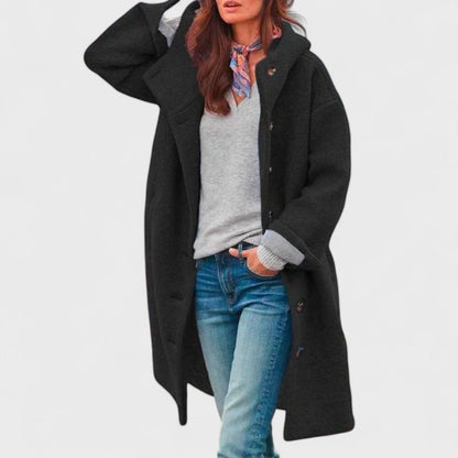 Women's Wool Look Jacket with Collar and Pockets - image 2