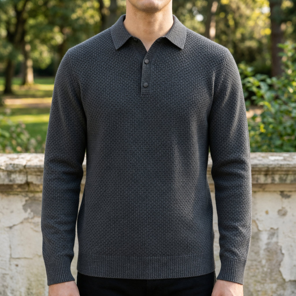 Men's Textured Knit Polo Shirt - image 4