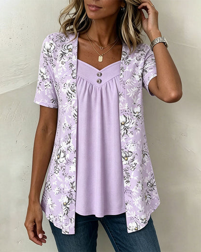 APRIL | FLORAL TWO-PIECE LOOK T-SHIRT