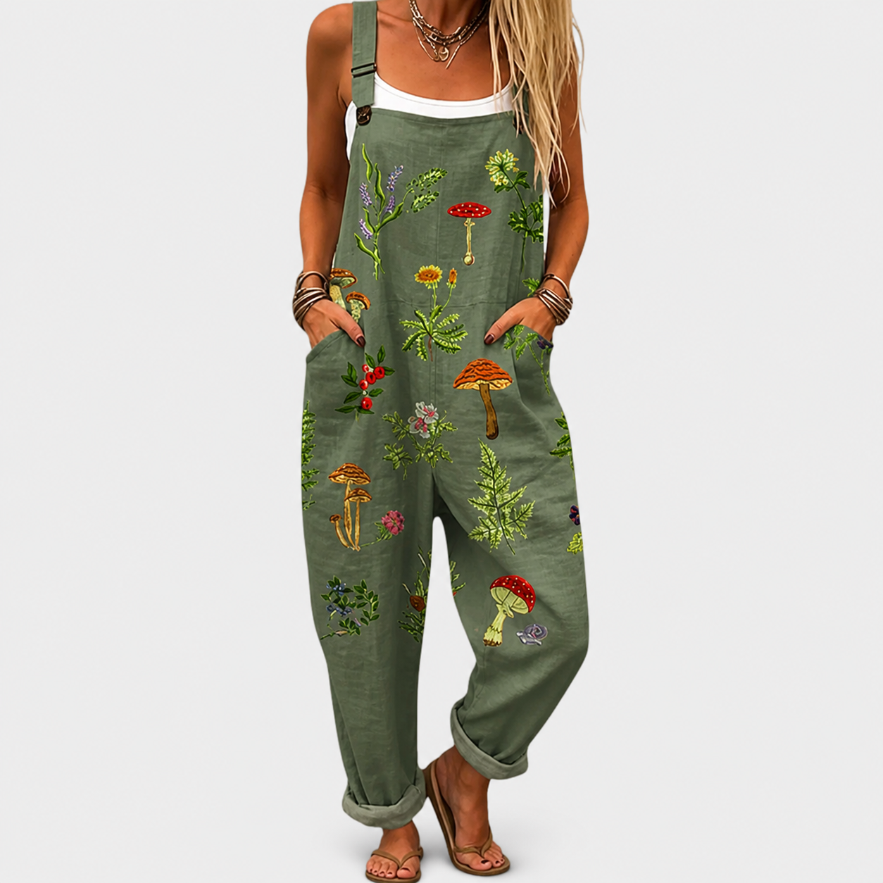Comfortable Printed Dungarees