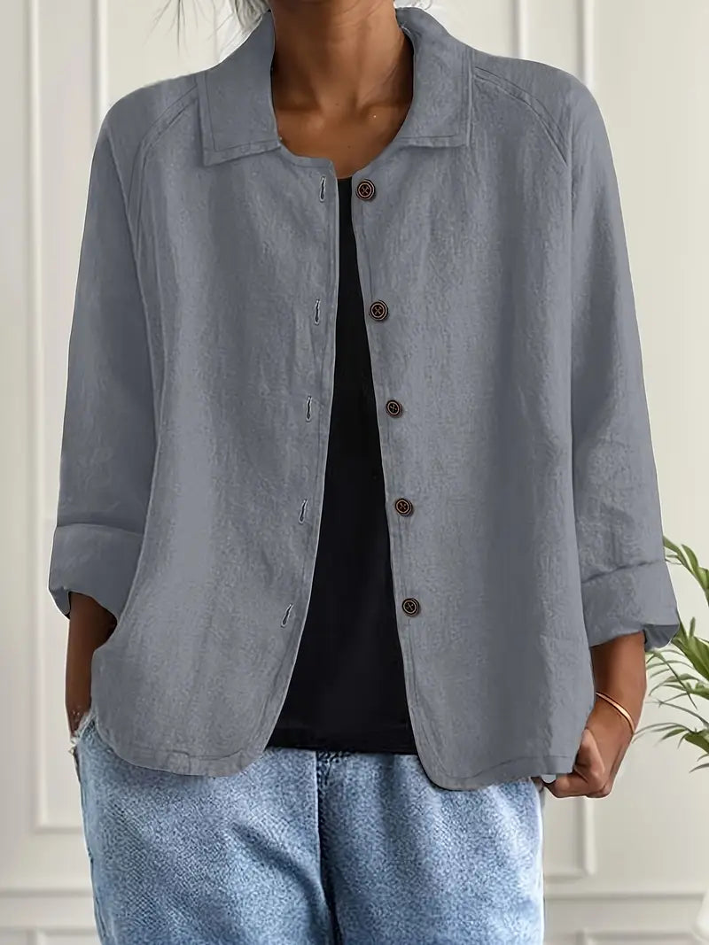 Women's Classic Shirt Style Layering Top - image 8
