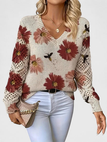 Bronwen | Floral Openwork Jumper