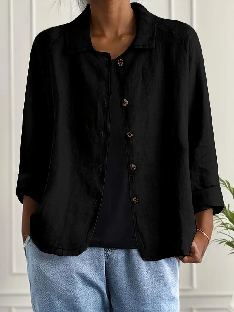 Women's Classic Shirt Style Layering Top - image 9