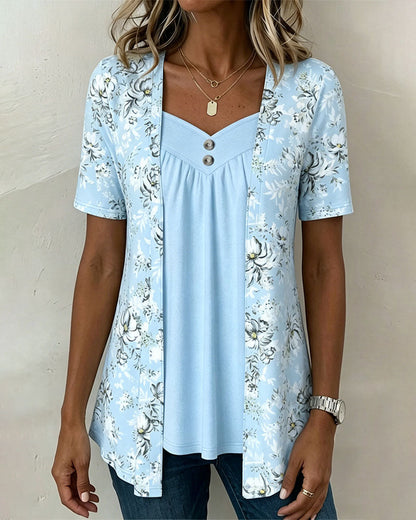 APRIL | FLORAL TWO-PIECE LOOK T-SHIRT