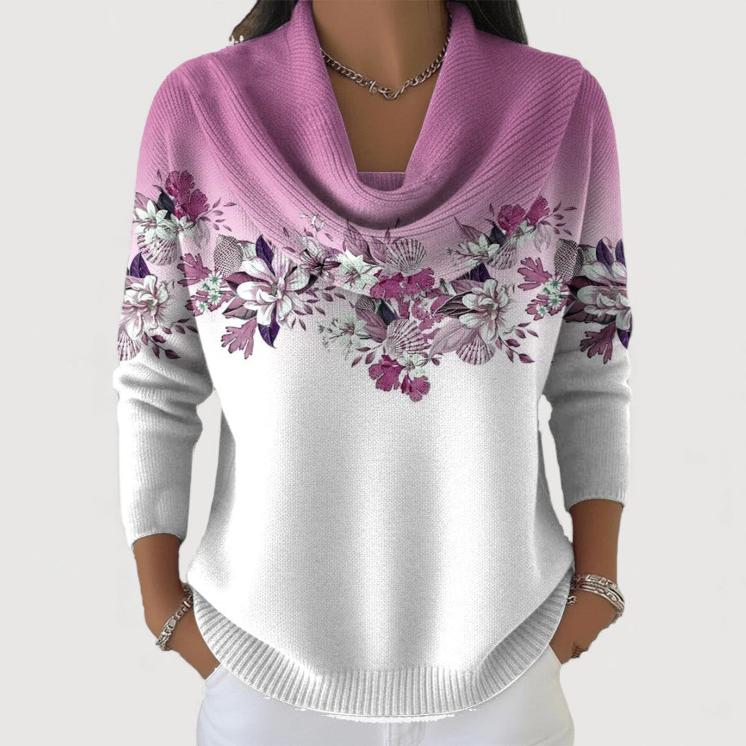 Alba | Floral Jumper with Roll Neck