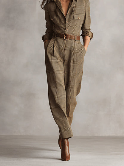 Célia | Brown Jumpsuit with Sophisticated Details