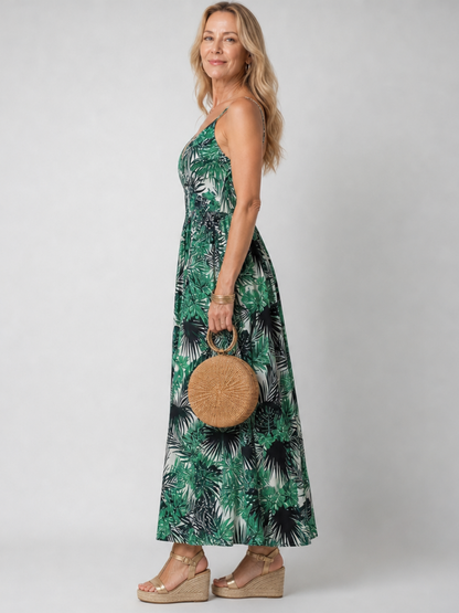 Gisèle | Floral Midi Dress with V-Neck