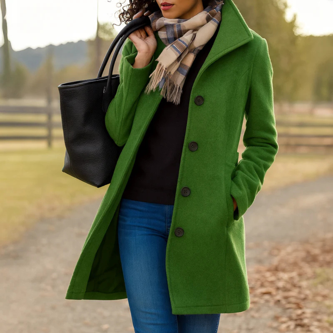 Women's Long Button-Front Winter Coat - image 3