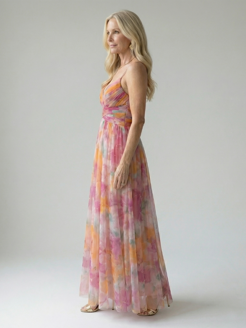 Élise | Maxi Wrap Dress with Ombre Shades