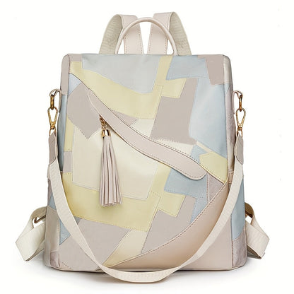 Enrica | Anti-Theft Black Checkered Backpack