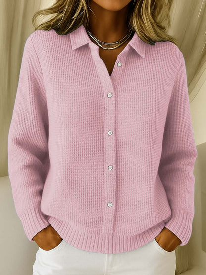 Women's Soft Knit Buttoned Cardigan – Classic Long Sleeves