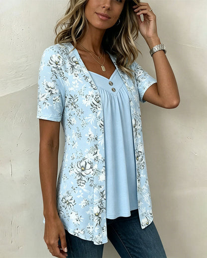 APRIL | FLORAL TWO-PIECE LOOK T-SHIRT