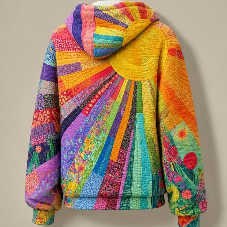 Dawnella | Bohemian Multicolour Patchwork Hoodie