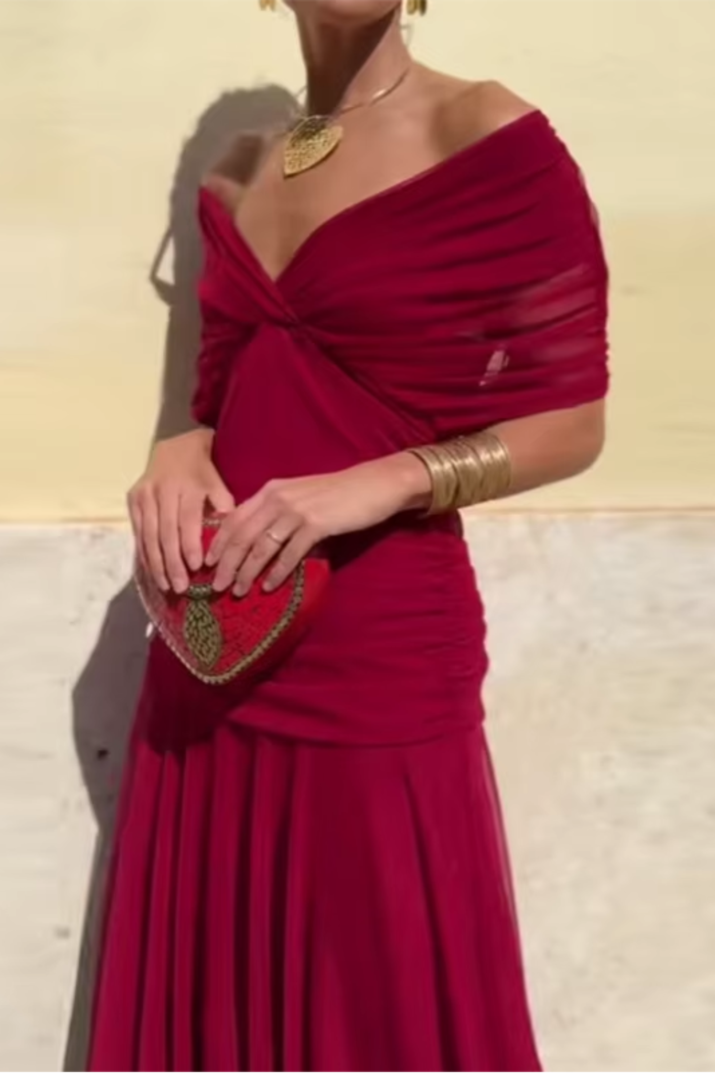 Luisa | Elegant Long Party Dress with V-Neck