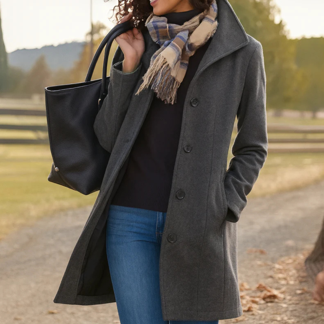 Women's Long Button-Front Winter Coat - image 4